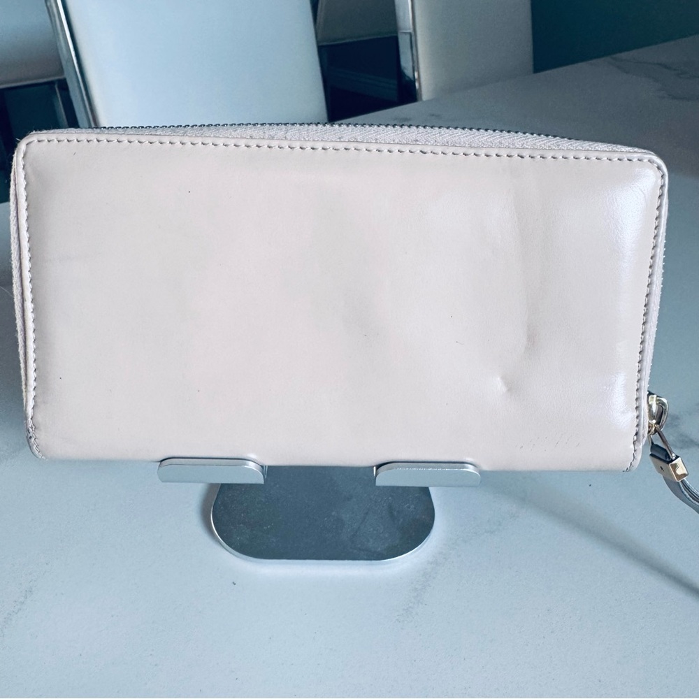 Balenciaga Classic Lambskin Continental Zip Wallet Cream Silver Hardware - Picture 7 of 13